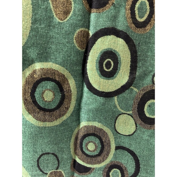 Vintage Pashmina Cashmere Wool, Silk Paisley Fringe Wrap Scarf Stunning Green - Picture 3 of 7